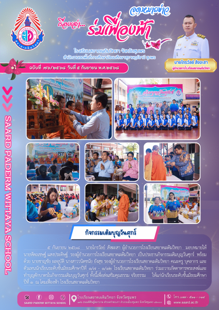 จดหมายข่าว เล่าเรื่อง…ร่มเฟื่องฟ้า ฉบับที่ 76/2568