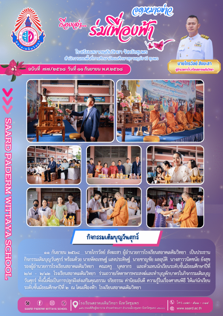 จดหมายข่าว เล่าเรื่อง…ร่มเฟื่องฟ้า ฉบับที่ 77/2568